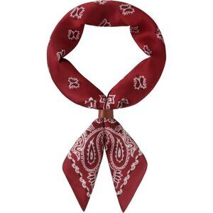 ⚡Men B-Wine Red Necktie 27.5 Inches Cowboy Scarves Pocket Square Silk Bandanas